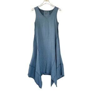 XCVI Regan Dress in Blue Size XS 100% Linen